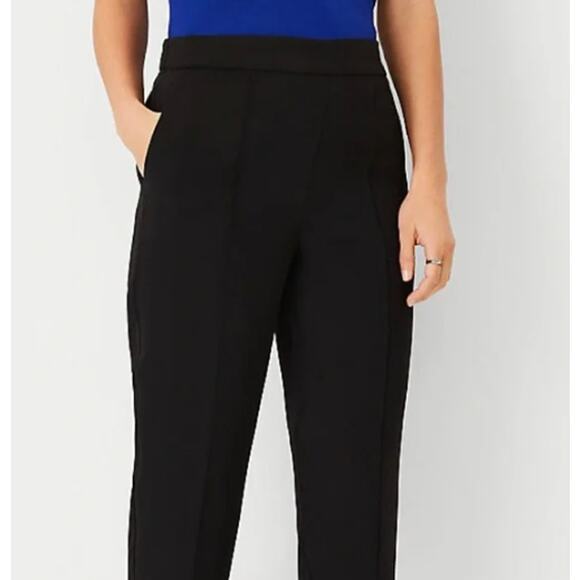 Ann Taylor The Easy Ankle Pants Women Small Black Pleated Stretch Waist Career - Picture 3 of 10